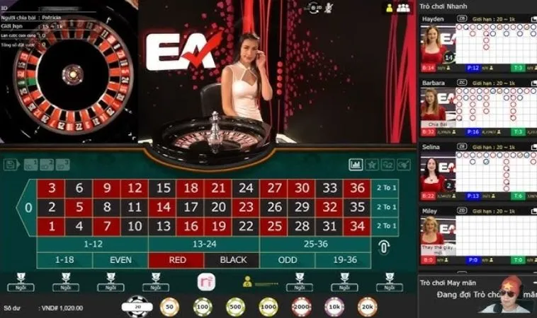 Giao diện chơi Roulette Nhà Cái Khin789